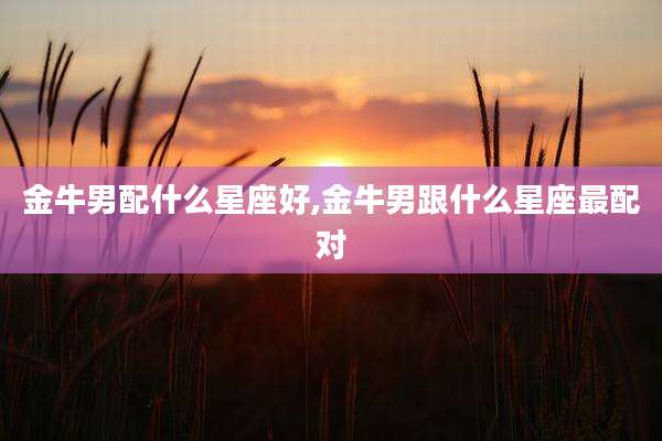 金牛男配什么星座好,金牛男跟什么星座最配对