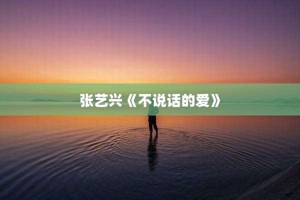 张艺兴《不说话的爱》