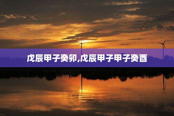 戊辰甲子癸卯,戊辰甲子甲子癸酉