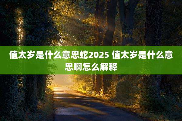 值太岁是什么意思蛇2025 值太岁是什么意思啊怎么解释