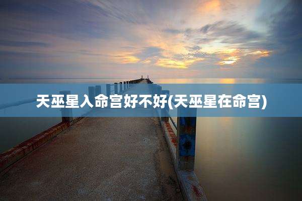 天巫星入命宫好不好(天巫星在命宫)
