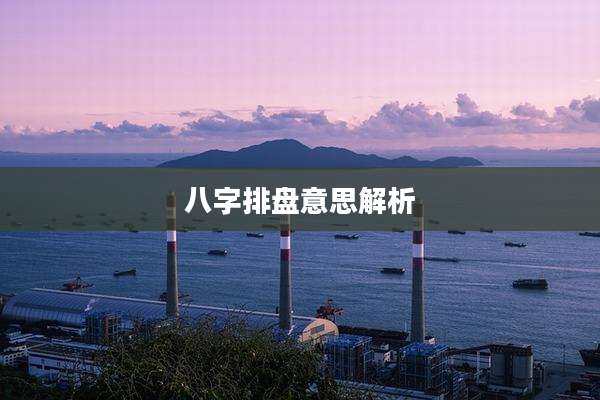 八字排盘意思解析