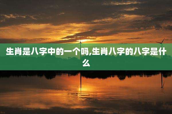 生肖是八字中的一个吗,生肖八字的八字是什么