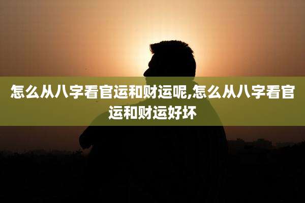 怎么从八字看官运和财运呢,怎么从八字看官运和财运好坏