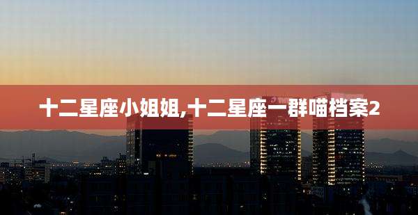 十二星座小姐姐,十二星座一群喵档案2