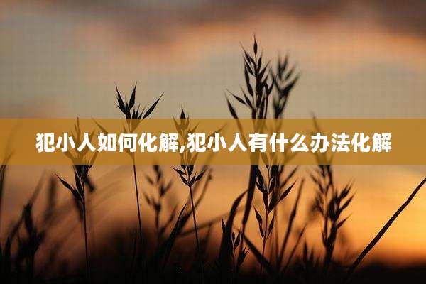 犯小人如何化解,犯小人有什么办法化解