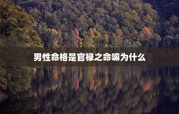 男性命格是官禄之命嘛为什么