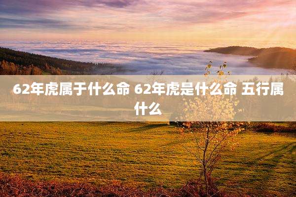 62年虎属于什么命 62年虎是什么命 五行属什么