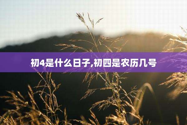 初4是什么日子,初四是农历几号