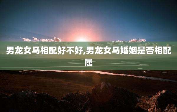 男龙女马相配好不好,男龙女马婚姻是否相配属