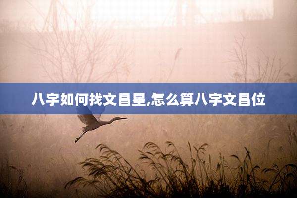 八字如何找文昌星,怎么算八字文昌位