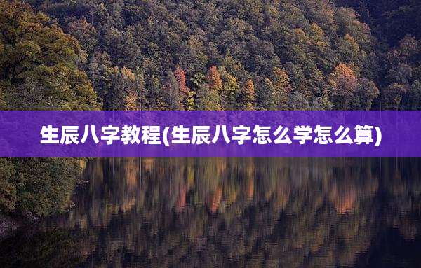 生辰八字教程(生辰八字怎么学怎么算)