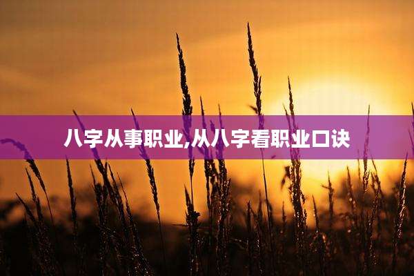 八字从事职业,从八字看职业口诀
