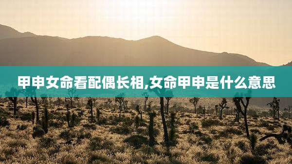 甲申女命看配偶长相,女命甲申是什么意思