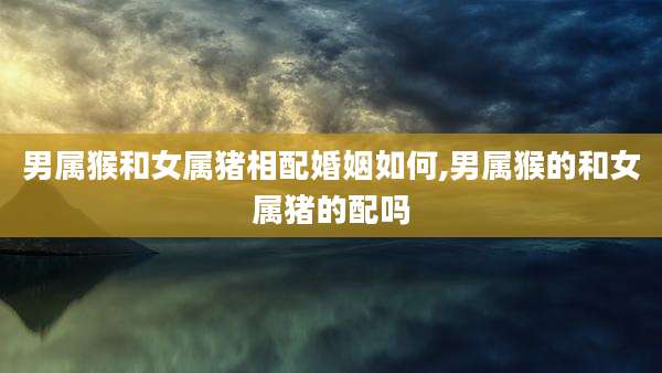 男属猴和女属猪相配婚姻如何,男属猴的和女属猪的配吗