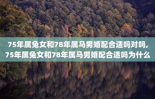 75年属兔女和78年属马男婚配合适吗对吗,75年属兔女和78年属马男婚配合适吗为什么