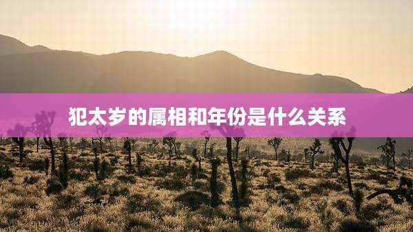犯太岁的属相和年份是什么关系