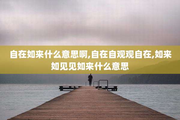自在如来什么意思啊,自在自观观自在,如来如见见如来什么意思