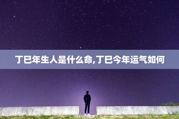 丁巳年生人是什么命,丁巳今年运气如何