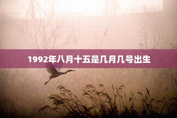 1992年八月十五是几月几号出生