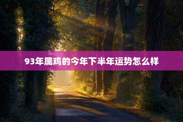 93年属鸡的今年下半年运势怎么样