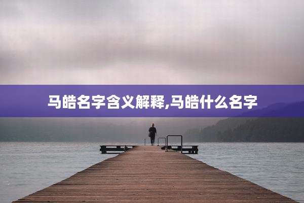 马皓名字含义解释,马皓什么名字
