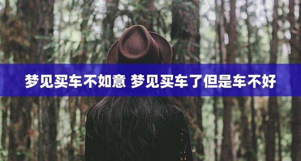 梦见买车不如意 梦见买车了但是车不好