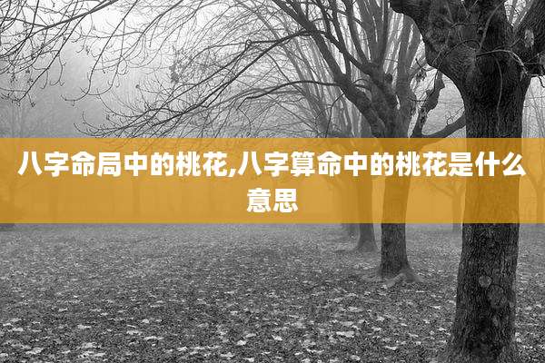 八字命局中的桃花,八字算命中的桃花是什么意思