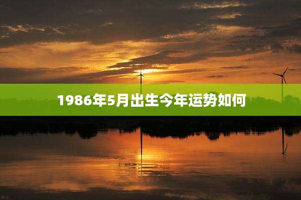 1986年5月出生今年运势如何