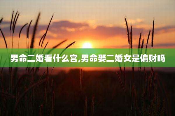 男命二婚看什么宫,男命娶二婚女是偏财吗