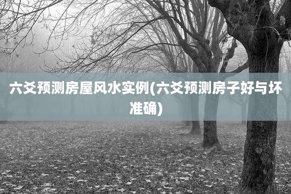 六爻预测房屋风水实例(六爻预测房子好与坏准确)