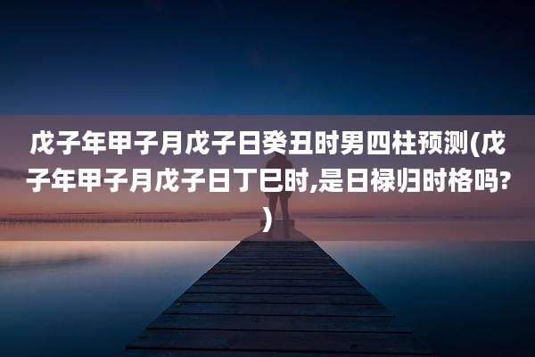 戊子年甲子月戊子日癸丑时男四柱预测(戊子年甲子月戊子日丁巳时,是日禄归时格吗?)