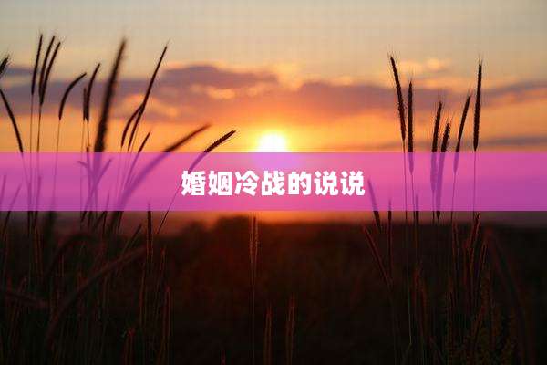 婚姻冷战的说说