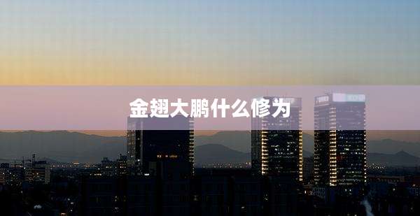金翅大鹏什么修为