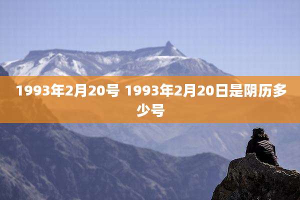 1993年2月20号 1993年2月20日是阴历多少号