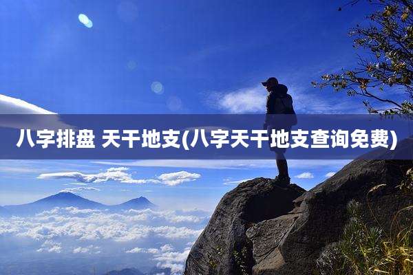 八字排盘 天干地支(八字天干地支查询免费)