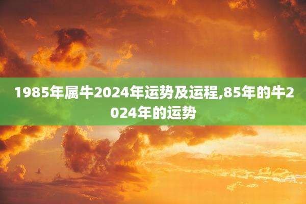 1985年属牛2024年运势及运程,85年的牛2024年的运势