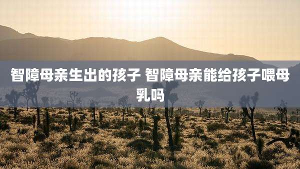 智障母亲生出的孩子 智障母亲能给孩子喂母乳吗
