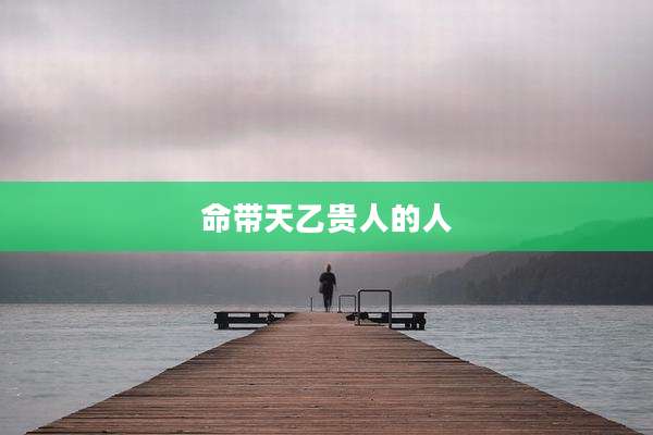 命带天乙贵人的人