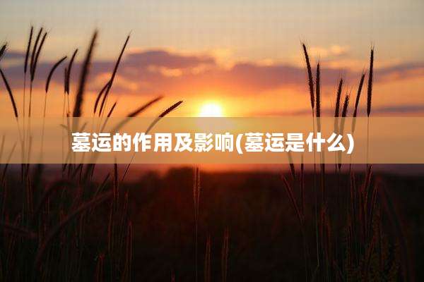 墓运的作用及影响(墓运是什么)
