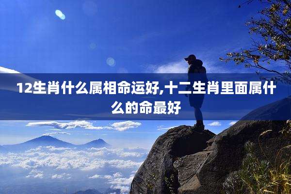 12生肖什么属相命运好,十二生肖里面属什么的命最好