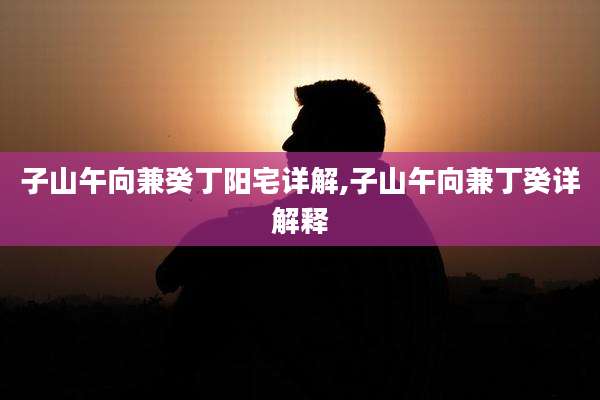 子山午向兼癸丁阳宅详解,子山午向兼丁癸详解释