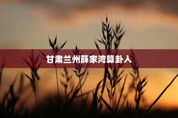 甘肃兰州薛家湾算卦人
