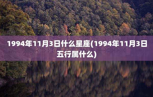 1994年11月3日什么星座(1994年11月3日五行属什么)
