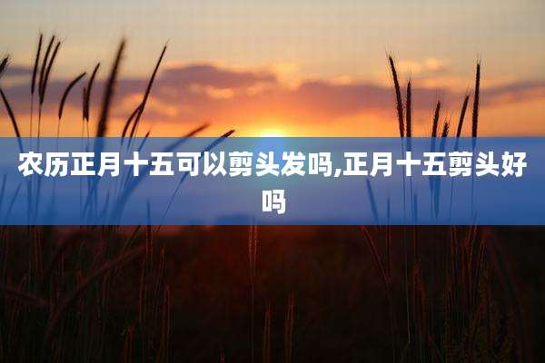 农历正月十五可以剪头发吗,正月十五剪头好吗