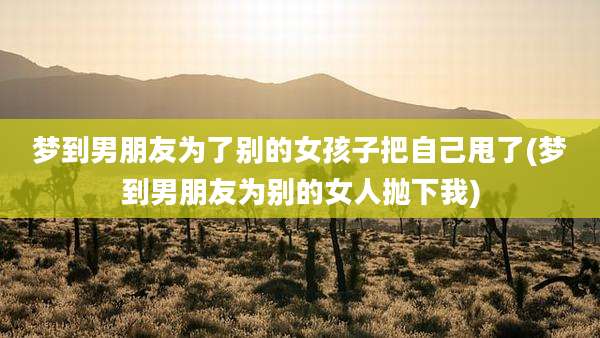 梦到男朋友为了别的女孩子把自己甩了(梦到男朋友为别的女人抛下我)