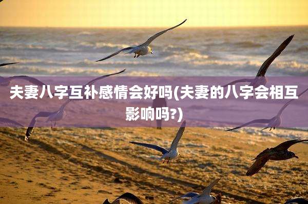 夫妻八字互补感情会好吗(夫妻的八字会相互影响吗?)