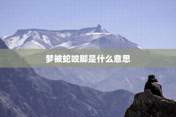 梦被蛇咬脚是什么意思