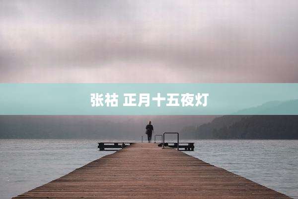 张祜 正月十五夜灯
