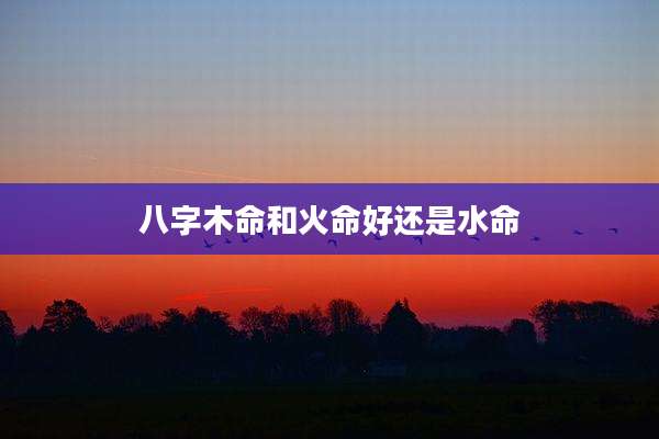 八字木命和火命好还是水命